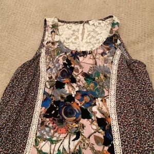 Umgee Floral Lace Mini Dress - Multicolor